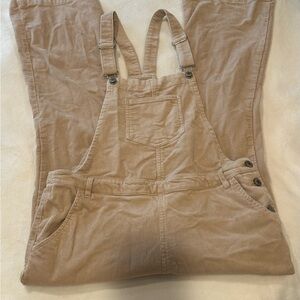 Women's Tan Corduroy Overalls